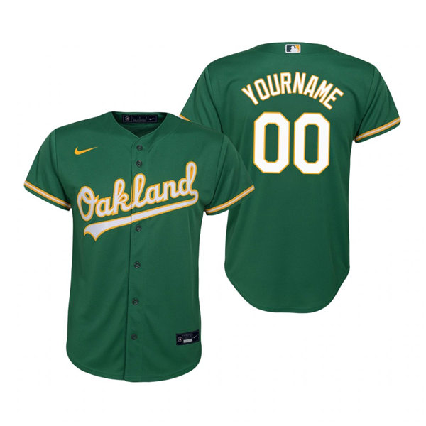 Youth Oakland Athletics Custom Nike Kelly Green Alternate Jersey