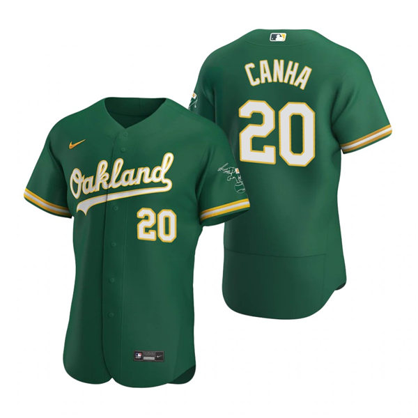 Men's Oakland Athletics #24 Mark Canha Nike Kelly Green Alternate FlexBase Jersey