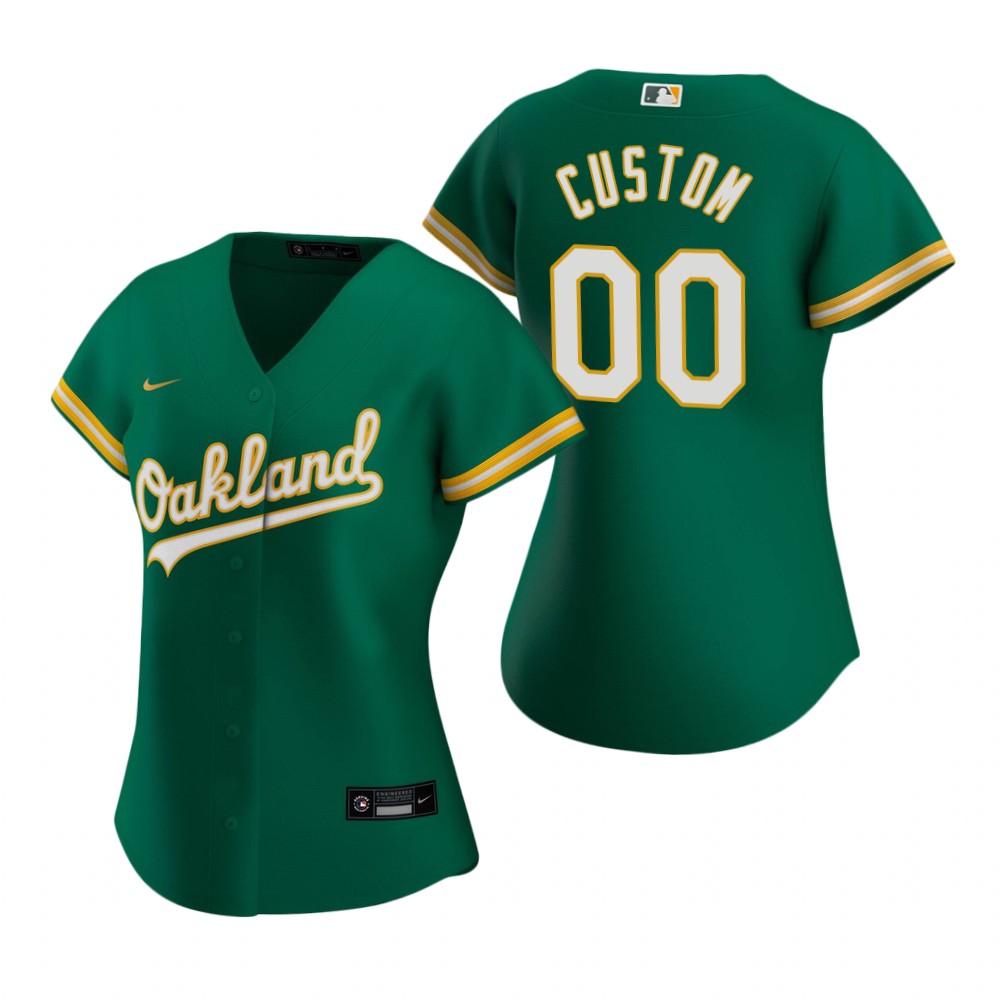 Womens Oakland Athletics Custom Nike Kelly Green Alternate Jersey