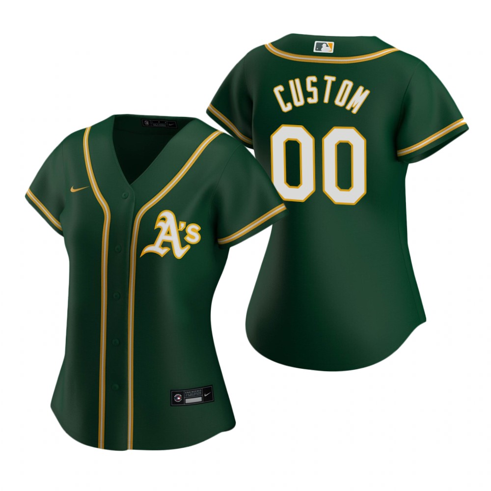 Womens Oakland Athletics Custom Nike Green Alternate Jersey