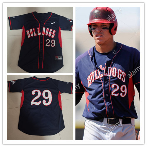 Men's Fresno State Bulldogs #29 Aaron Judge Nike Navy College Game Baseball Jersey