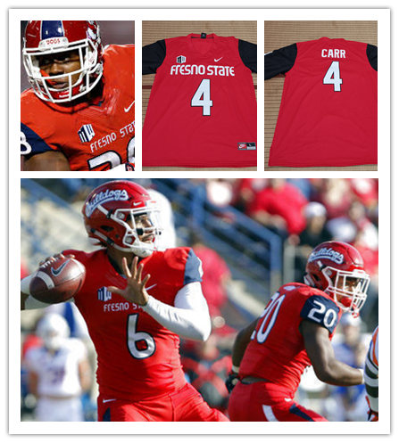 Men's Fresno State Bulldogs Custom Nike 2014-19 Red College Football Jersey