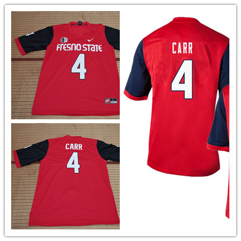 Men's Fresno State Bulldogs #4 Derek Carr Nike 2014-19 Red College Football Jersey