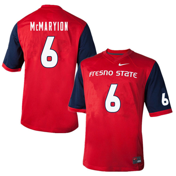 Men's Fresno State Bulldogs #6 Marcus McMaryion Nike 2014-19 Red College Football Jersey
