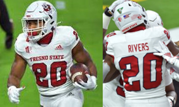 Men's Fresno State Bulldogs #20 Rivers Scores Adidas 2020 White College Football Jersey