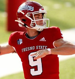 Men's Fresno State Bulldogs #9 Jake Haener Adidas 2020 Red College Football Jersey