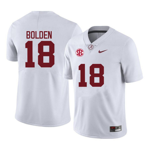 Men's Alabama Crimson Tide #18 Slade Bolden Nike White College Game Football Jersey