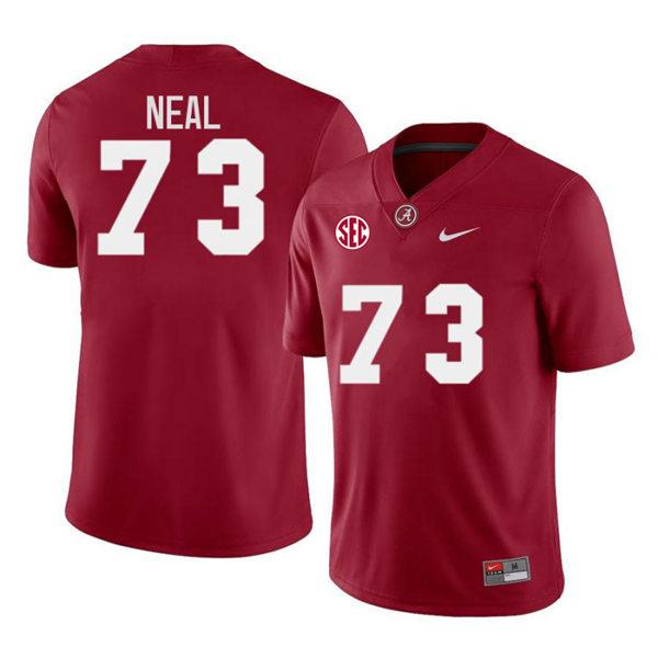 Men's Alabama Crimson Tide #73 Evan Neal Nike Crimson College Game Football Jersey