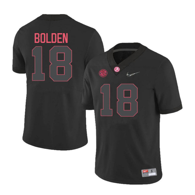 Men's Alabama Crimson Tide #18 Slade Bolden Nike Blackout College Game Football Jersey