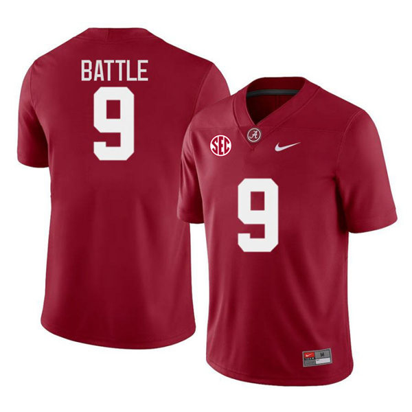 Men's Alabama Crimson Tide #9 Jordan Battle Nike Crimson College Game Football Jersey