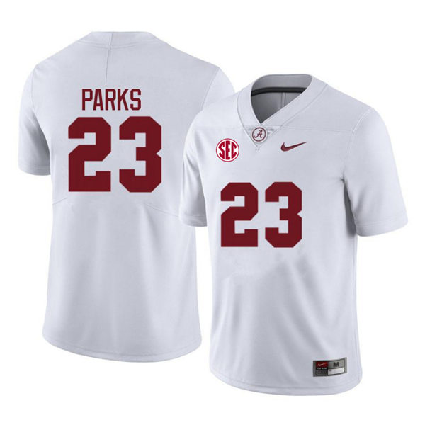 Men's Alabama Crimson Tide #23 Jarez Parks Nike White College Game Football Jersey