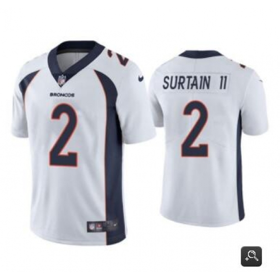 Women's Denver Broncos #2 Patrick Surtain II Nike White Limited Player Jersey