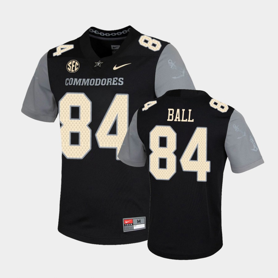 Mne's Vanderbilt Commodores #84 Justin Ball Nike 2020 Black Untouchable College Game Football Jersey