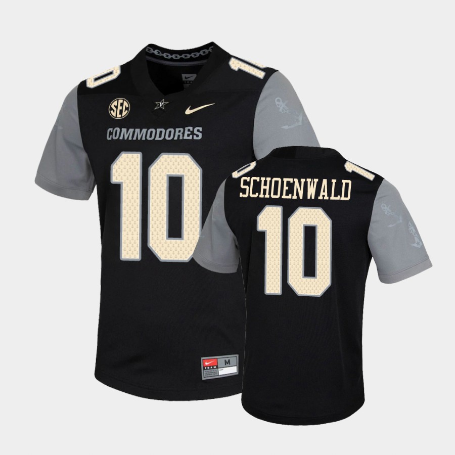 Men's Vanderbilt Commodores #10 Gavin Schoenwald Nike 2020 Black Untouchable College Game Football Jersey