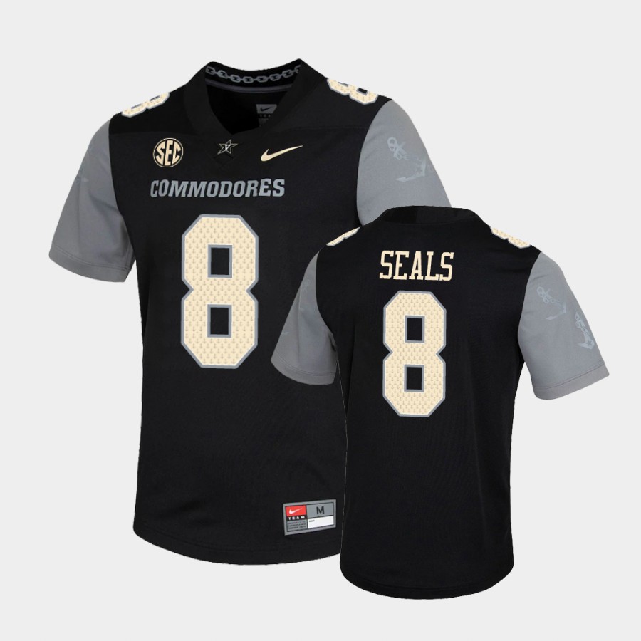 Mne's Vanderbilt Commodores #8 Ken Seals Nike 2020 Black Untouchable College Game Football Jersey