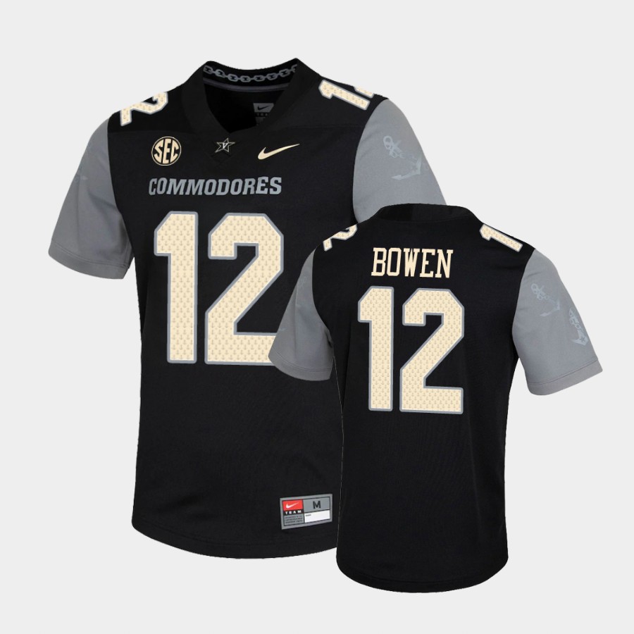 Mne's Vanderbilt Commodores #12 Jack Bowen Nike 2020 Black Untouchable College Game Football Jersey
