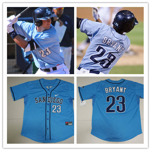 Men's San Diego Toreros #23 Kris Bryant Nike 2018 Royal Nike College Baseball Jersey