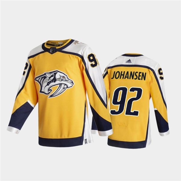 Men's Nashville Predators #95 Ryan Johansen Adidas 2021 Gold NHL Retro Reverse Edition Jersey