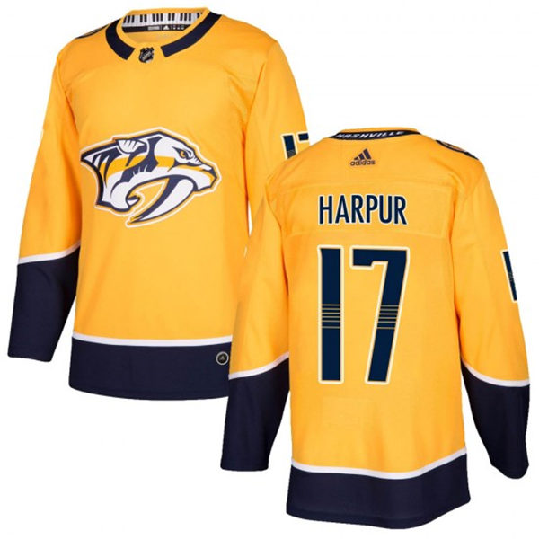 Men's Nashville Predators #17 Ben Harpur Adidas Home Gold Jersey