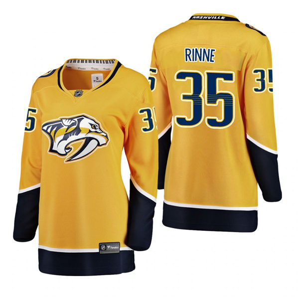 Women's Nashville Predators #35 Pekka Rinne Adidas Home Gold Jersey