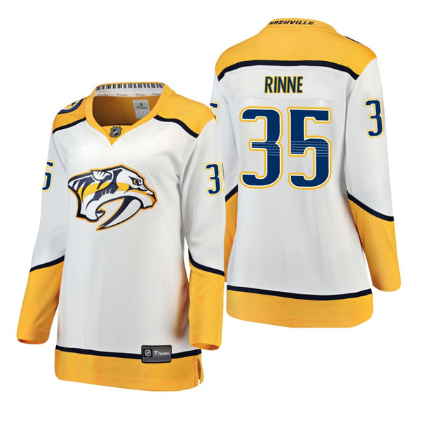 Women's Nashville Predators #35 Pekka Rinne #Adidas Away White  Jersey