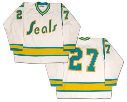 Men's California Golden Seals #27 GILLES MELOCHE Cream CCM Throwback Vintage Hockey Jersey