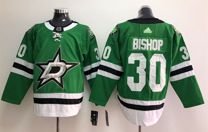 Youth Dallas Stars #30 Ben Bishop Adidas Green Home Jersey
