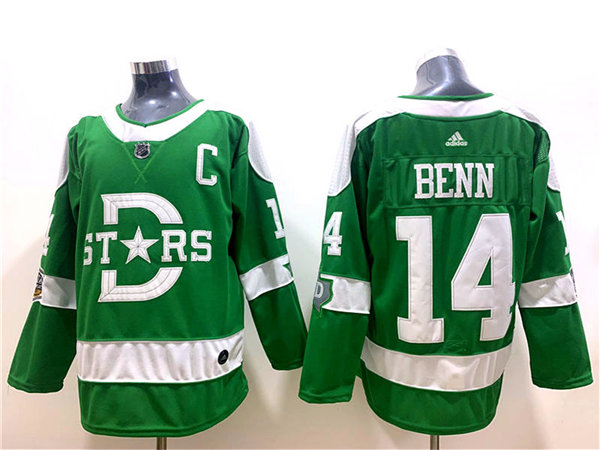 Women's Dallas Stars #14 Jamie Benn Adidas Green 2019-20 Winter Classic Jersey