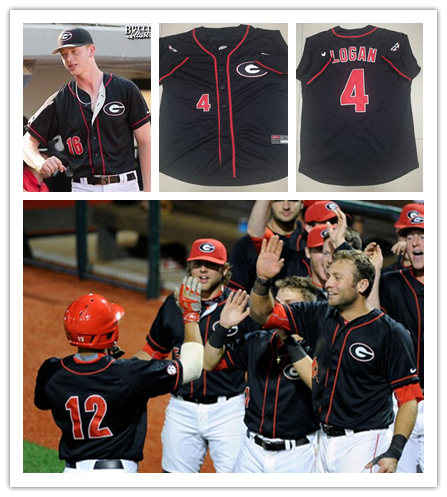 Georgia Bulldogs Custom Nike 2017 Black Stripes College Baseball Jersey