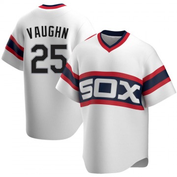 Women's Chicago White Sox #25 Andrew Vaughn Nike White Cooperstown Collection Home Jersey