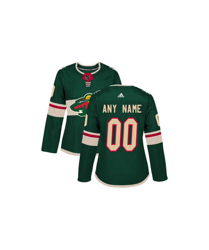 Women's Minnesota Wild Custom Stitched adidas Green Home Jersey