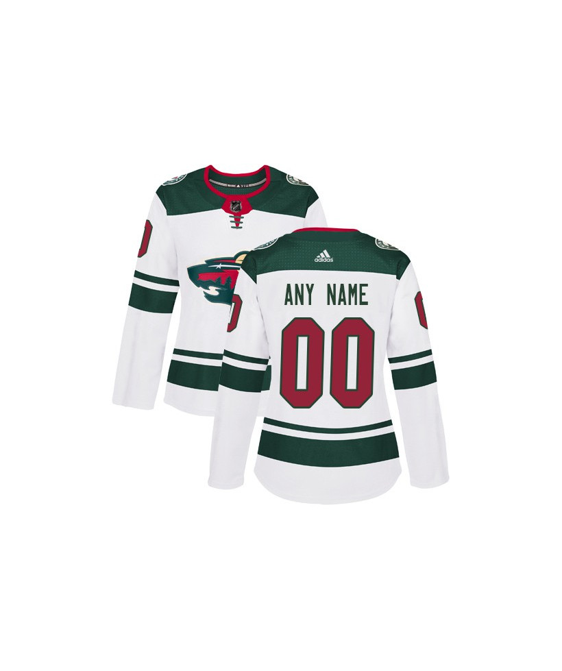 Women's Minnesota Wild Custom Stitched adidas White Away Jersey