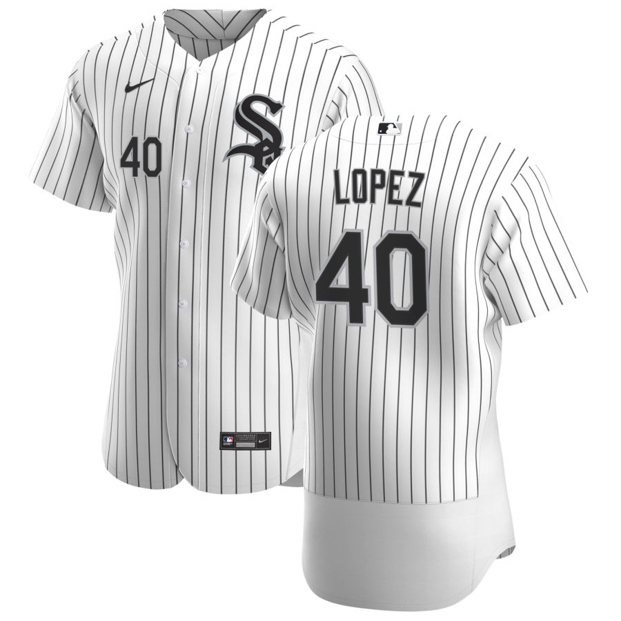 Men's Chicago White Sox #40 Reynaldo Lopez Nike White Home MLB Flex Base Jersey
