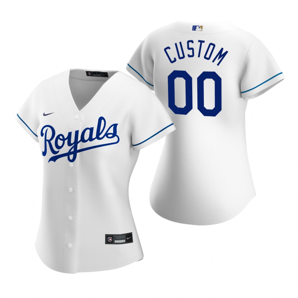Women's Kansas City Royals Custom Nike White Home Jersey