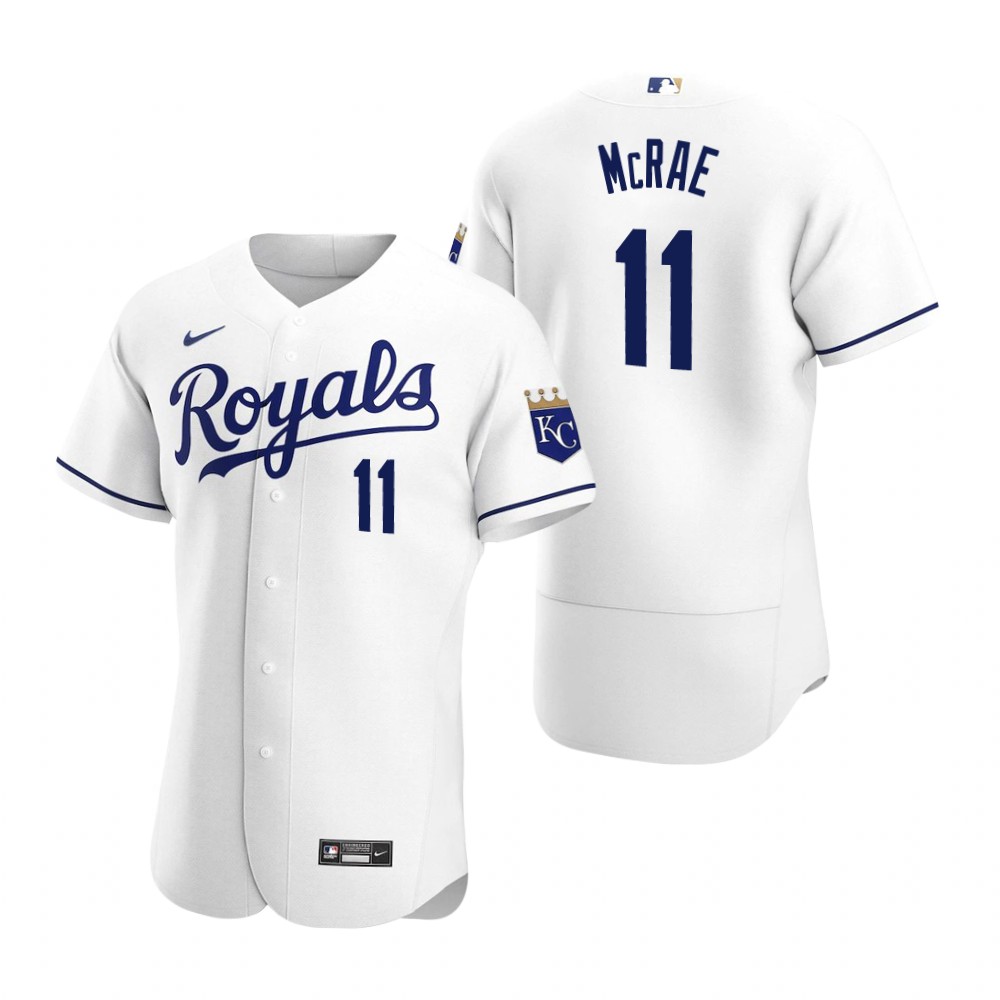 Men's Kansas City Royals Retired Player #11 Hal McRae Stitched Nike White FlexBase Jersey