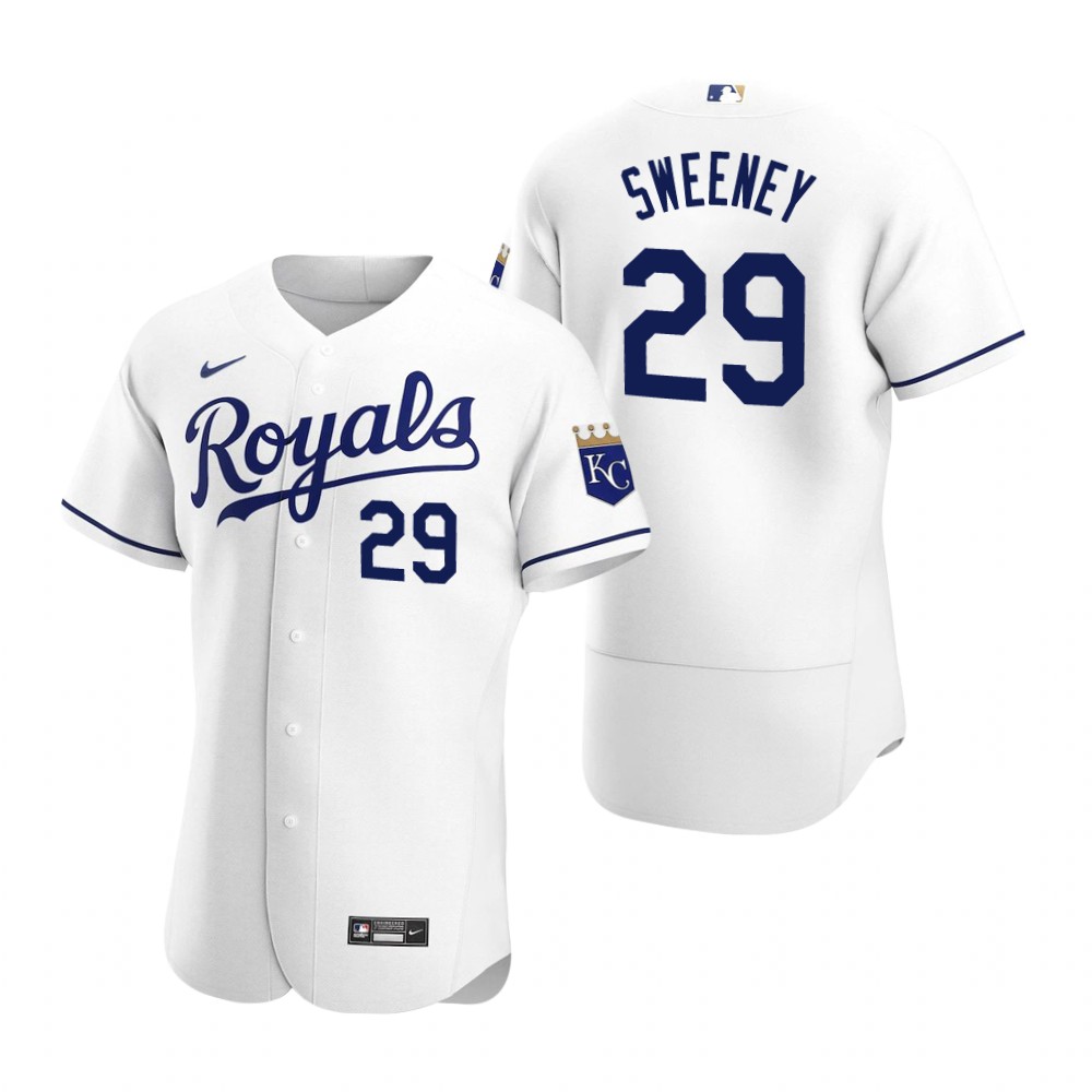 Men's Kansas City Royals Retired Player #29 Mike Sweeney Stitched Nike White FlexBase Jersey