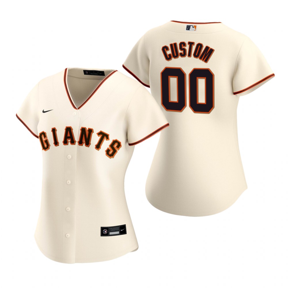 Women's San Francisco Giants Custom Nike Cream Home Jersey