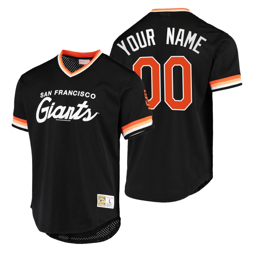 Men's San Francisco Giants Custom Nike Black Cooperstown Collection Jersey