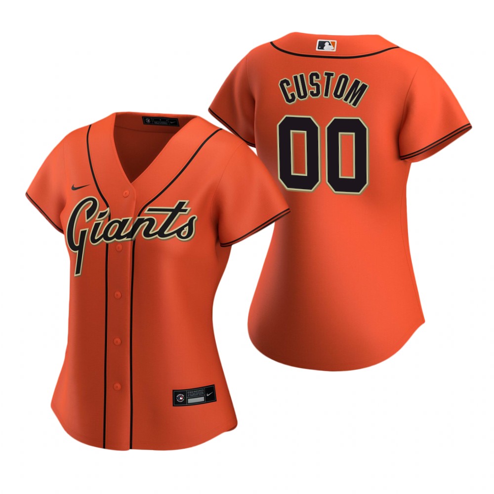 Women's San Francisco Giants Custom Nike Orange Alternate Jersey