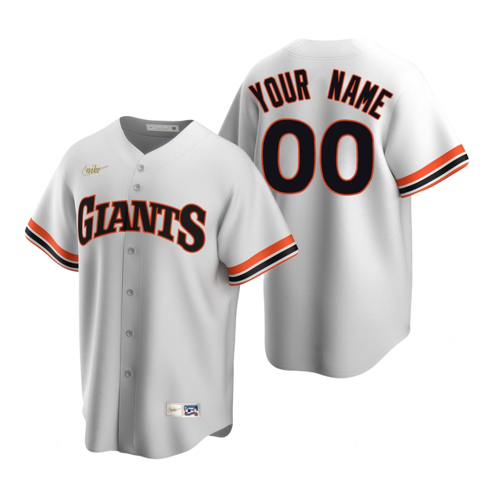Men's San Francisco Giants Custom Nike White Cooperstown Collection Jersey