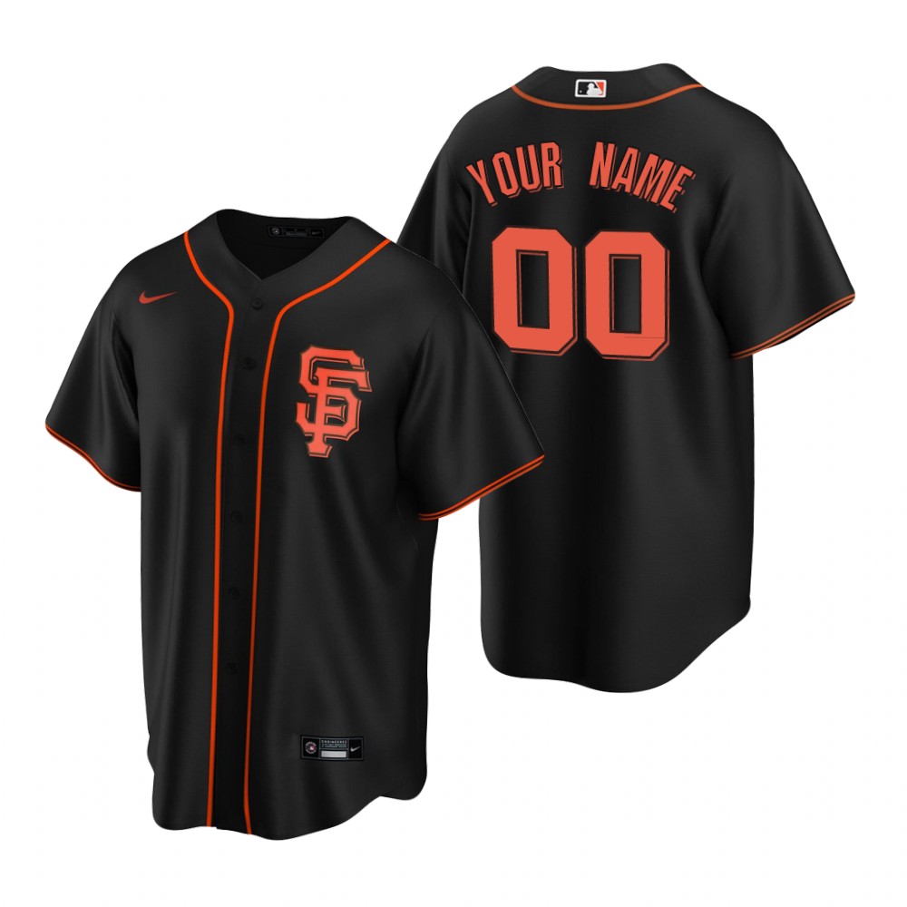 Men's San Francisco Giants Custom Nike Black Alternate Stitched MLB Cool Base Jersey