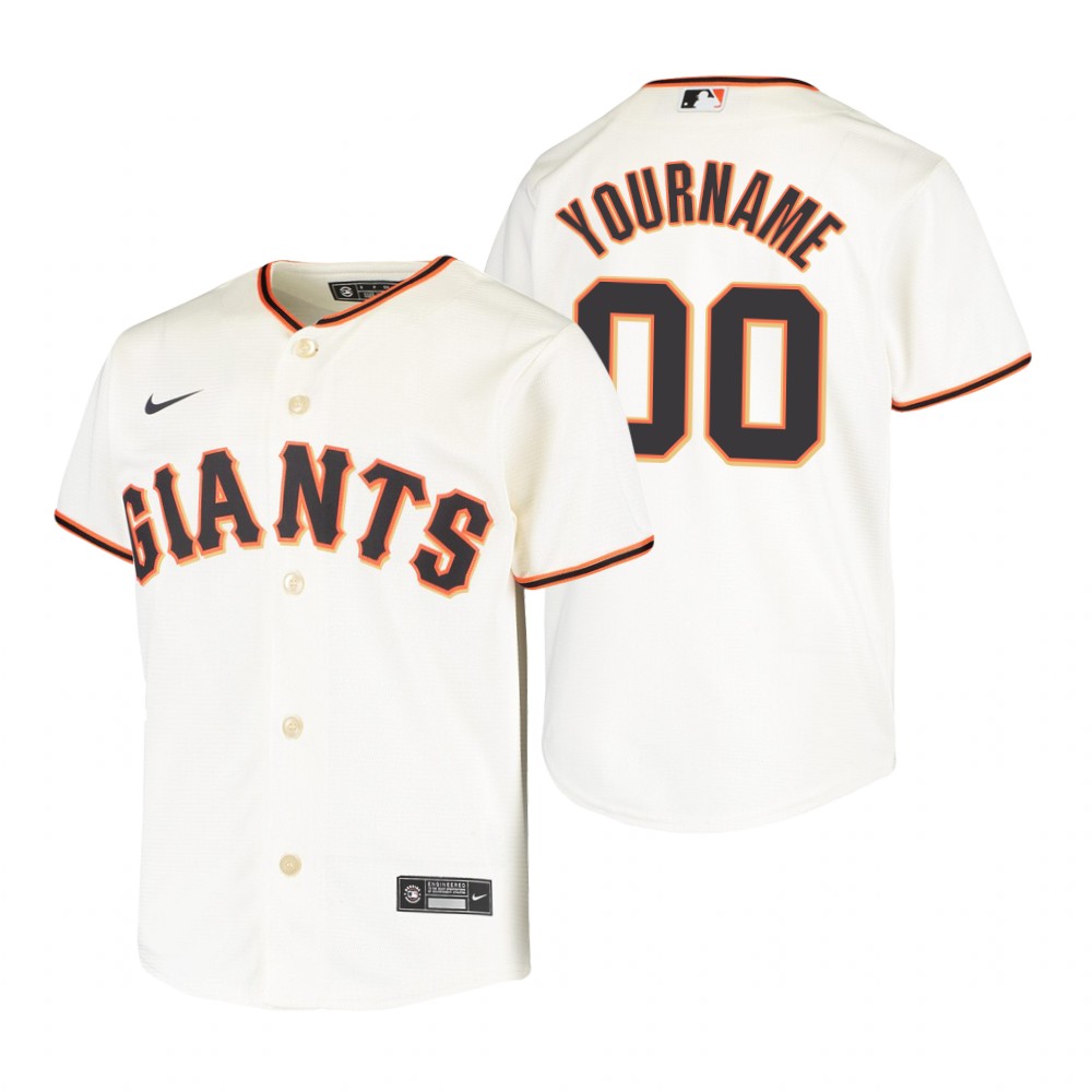 Youth San Francisco Giants Custom Nike Cream Home Jersey