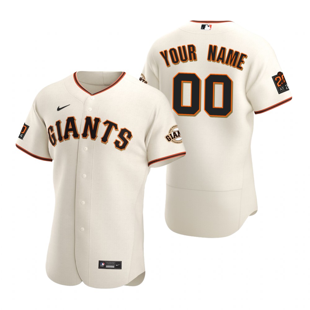 Men's San Francisco Giants Custom Nike Cream Home Flexbase Jersey