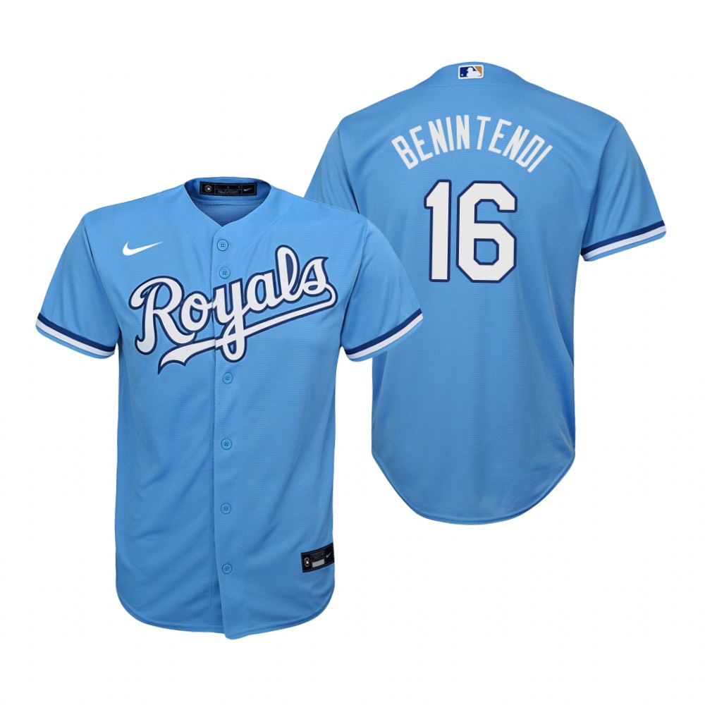 Women's Kansas City Royals #16 Andrew Benintendi Nike Light BlueAlternate Jersey