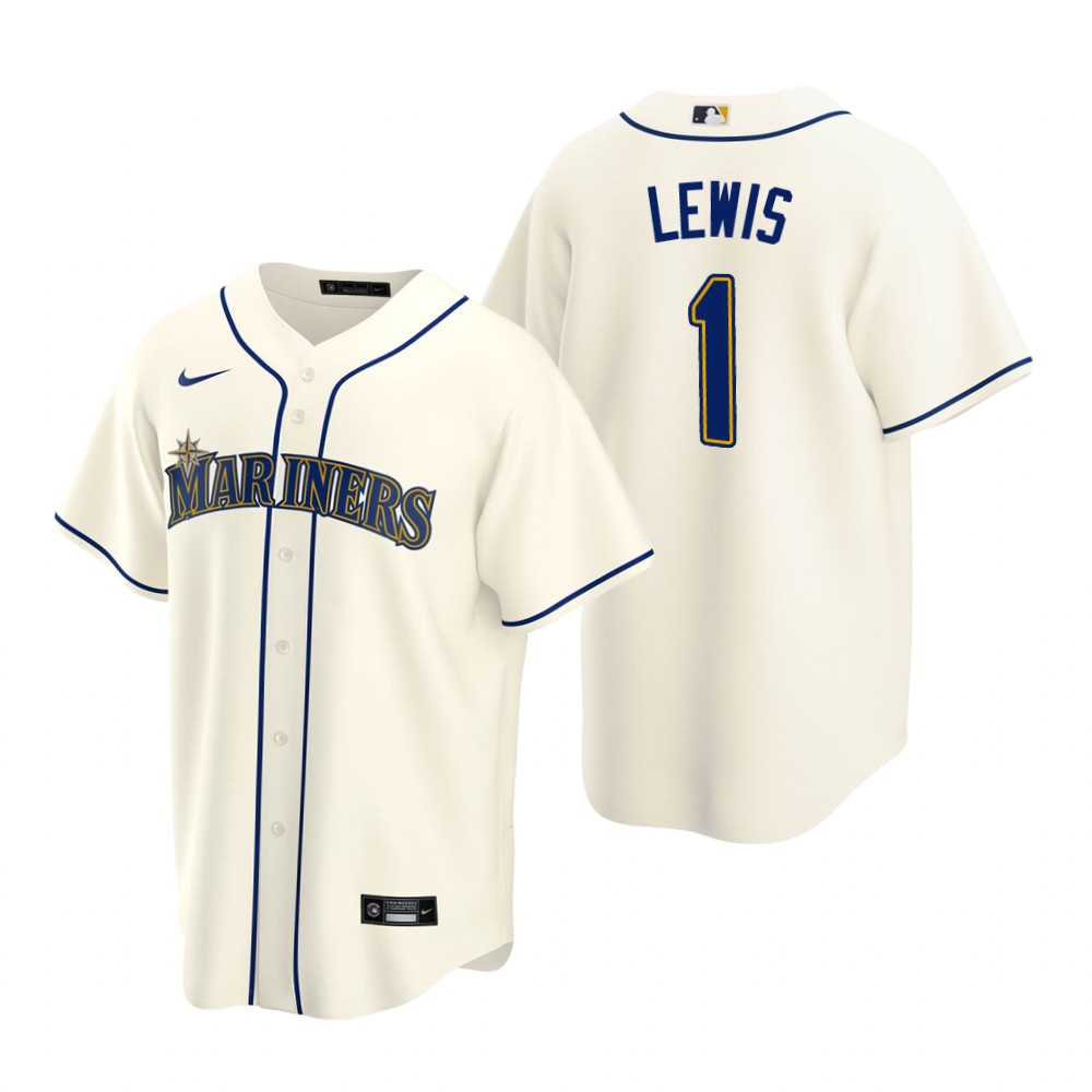 Youth Seattle Mariners #1 Kyle Lewis Nike Cream Alternate Cool Base Jersey