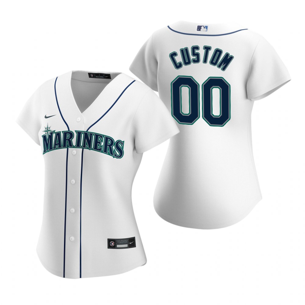 Women's Seattle Mariners Custom Nike White Home Cool Base Jersey