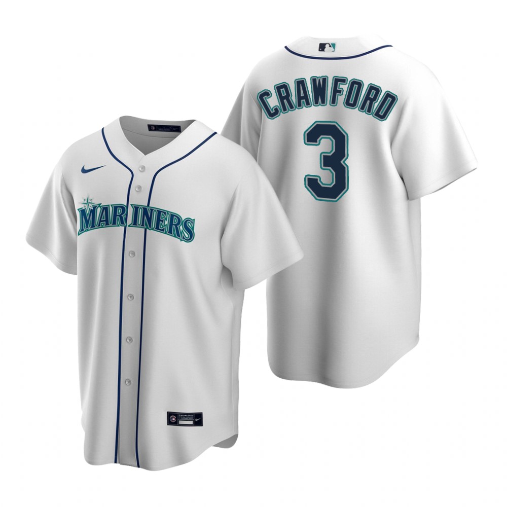Men's Seattle Mariners #3 J.P. Crawford Nike White Home Cool Base Jersey