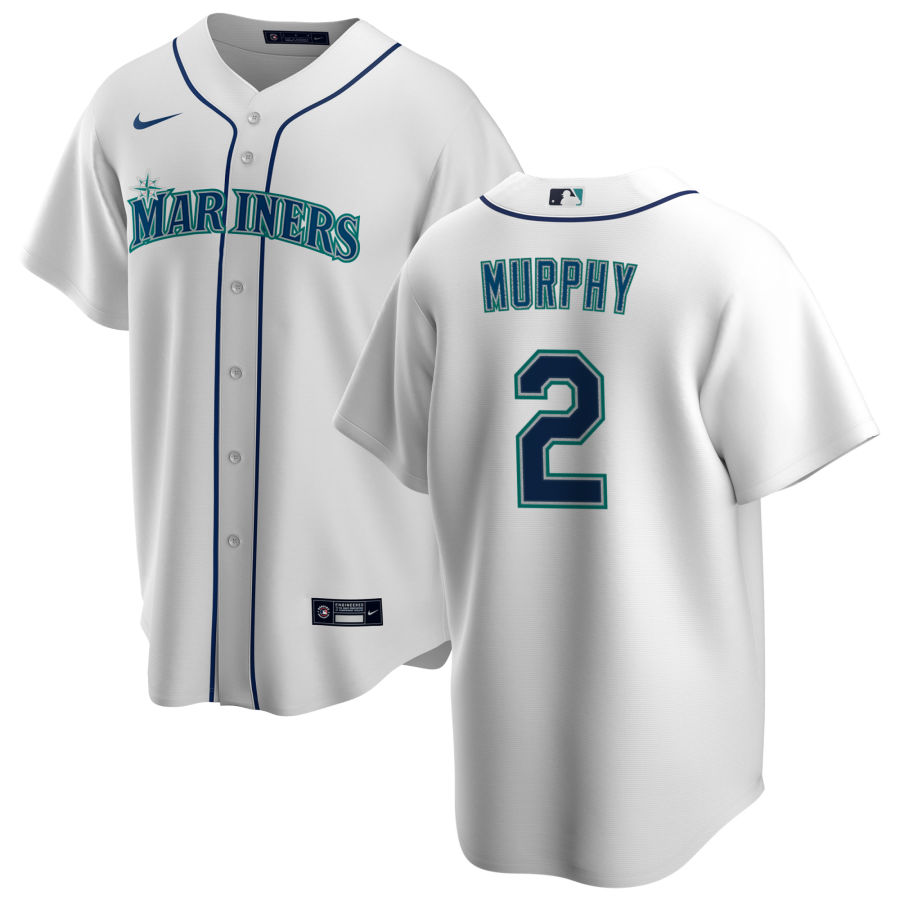 Men's Seattle Mariners #2 Tom Murphy Nike White Home Cool Base Jersey
