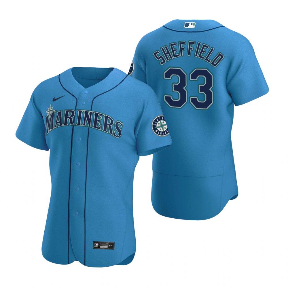 Men's Seattle Mariners #33 Justus Sheffield  Stitched Nike Royal Alternate FlexBase Jersey