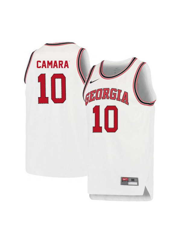 Men's Georgia Bulldogs #10 Toumani Camara Nike White Retro Basketball Jersey